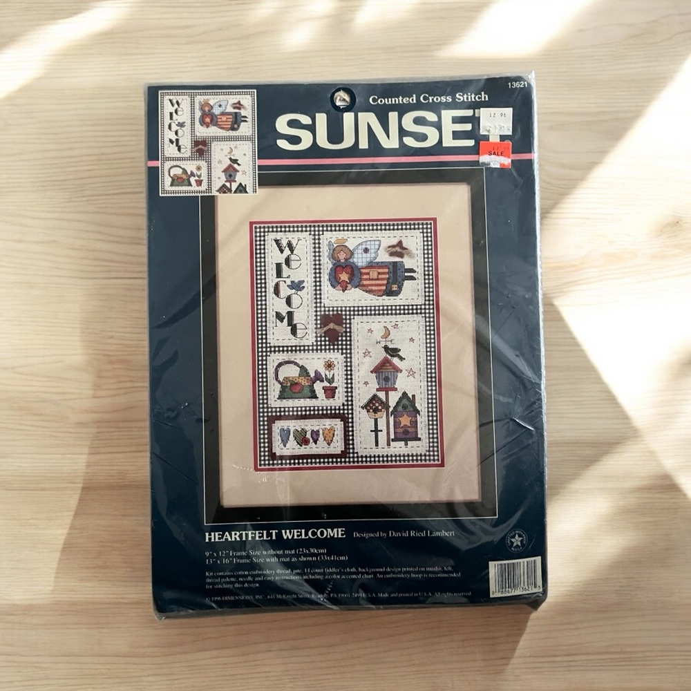 NWT Sunset/Dimensions Heartfelt Welcome Counted Cross Stitch Kit #13621